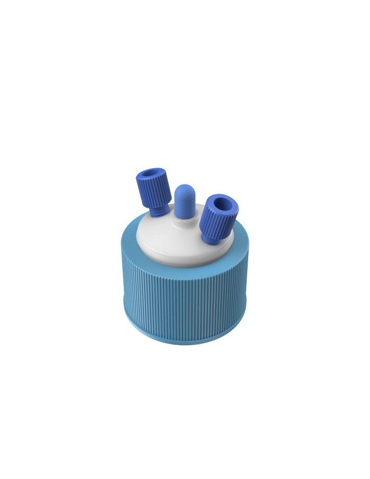 SOLVENT EXTRACTION CAP GL38 2-port EPDM valve with fittings – LabLids
