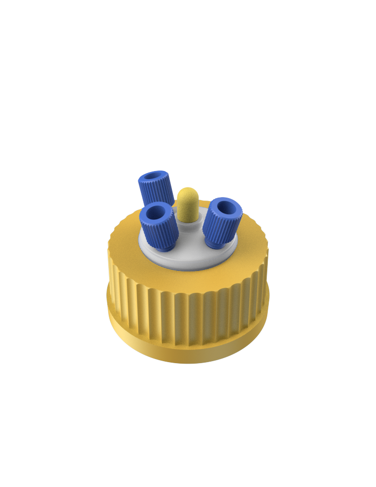 SOLVENT EXTRACTION CAP GL45 3-port FFKM valve with fittings – LabLids